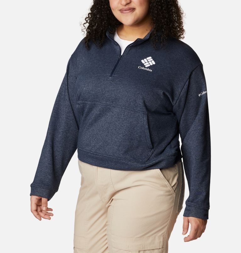 Hanorace Columbia Trek French Terry Half Zip Dama Bleumarin | Plus Size YVSZ0M9Q1